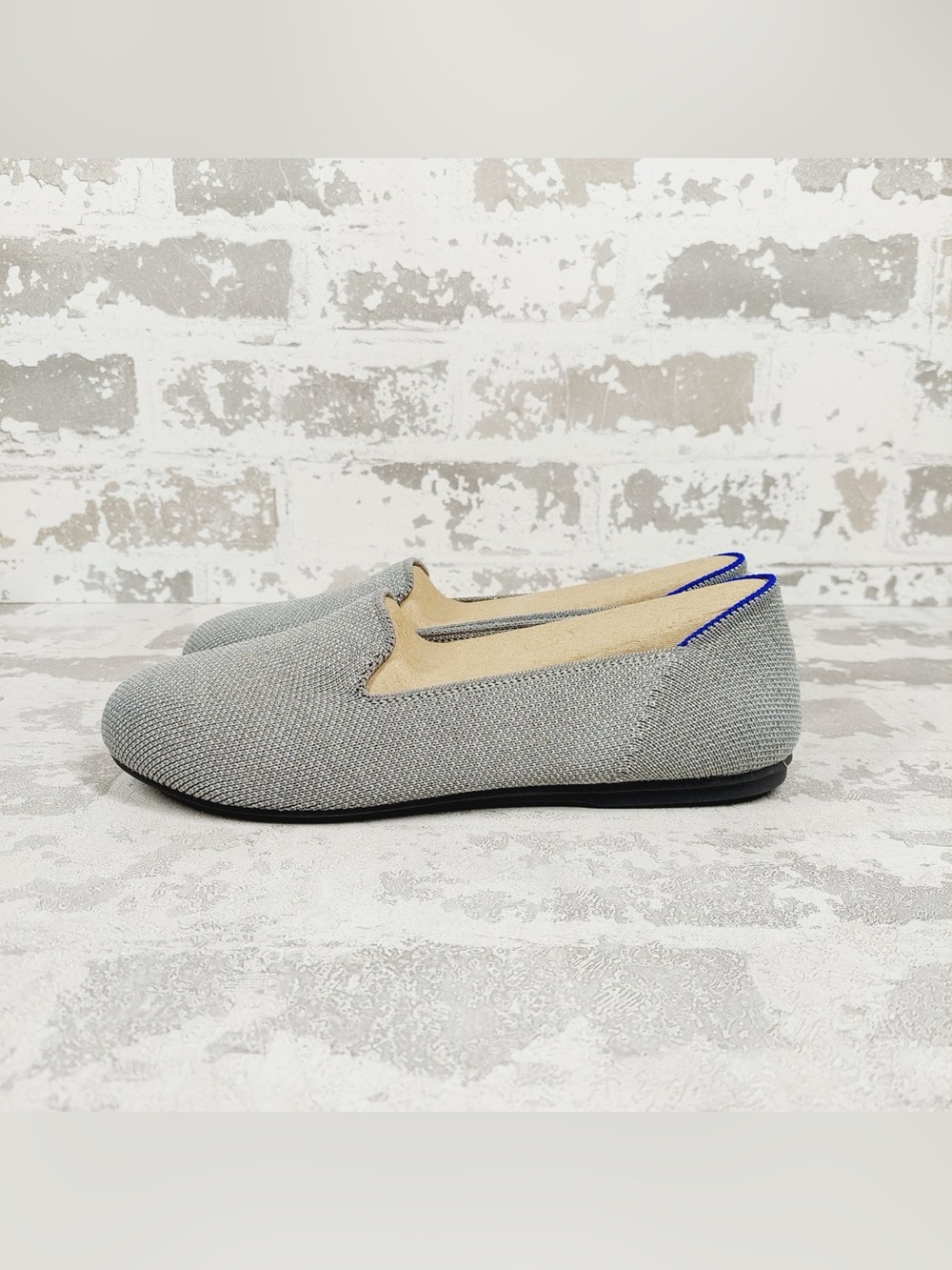 NEW Rothy's The Loafer Taupe Knit Round Toe Slip On Flat Loafers E578